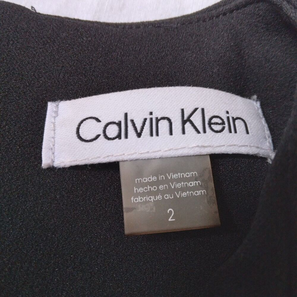 Calvin Klein Sleeveless Midi Dress Black Fit And Flare Womens Size 2 - Picture 5 of 10